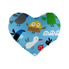 New Zealand Birds Close Fly Animals Standard 16  Premium Flano Heart Shape Cushions by Mariart