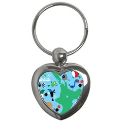 New Zealand Birds Detail Animals Fly Key Chains (heart)  by Mariart