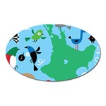 New Zealand Birds Detail Animals Fly Oval Magnet Front