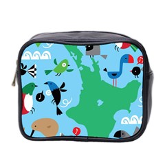 New Zealand Birds Detail Animals Fly Mini Toiletries Bag 2-side by Mariart