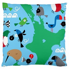 New Zealand Birds Detail Animals Fly Large Cushion Case (two Sides)