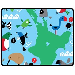 New Zealand Birds Detail Animals Fly Double Sided Fleece Blanket (medium)  by Mariart