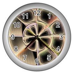 Background With Fractal Crazy Wheel Wall Clocks (silver) 