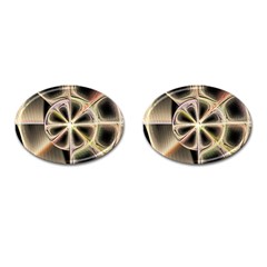 Background With Fractal Crazy Wheel Cufflinks (oval) by Simbadda