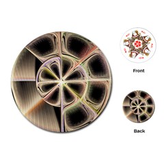 Background With Fractal Crazy Wheel Playing Cards (round)  by Simbadda