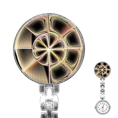 Background With Fractal Crazy Wheel Stainless Steel Nurses Watch by Simbadda