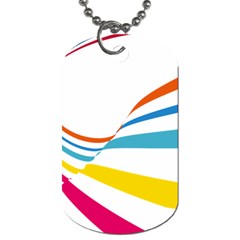 Line Rainbow Orange Blue Yellow Red Pink White Wave Waves Dog Tag (two Sides)