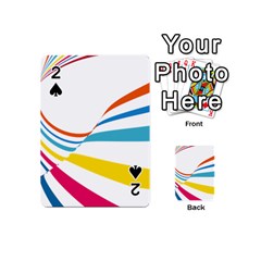 Line Rainbow Orange Blue Yellow Red Pink White Wave Waves Playing Cards 54 (mini)  by Mariart