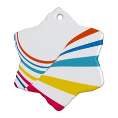 Line Rainbow Orange Blue Yellow Red Pink White Wave Waves Snowflake Ornament (two Sides)