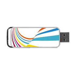 Line Rainbow Orange Blue Yellow Red Pink White Wave Waves Portable Usb Flash (one Side) by Mariart