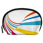 Line Rainbow Orange Blue Yellow Red Pink White Wave Waves Accessory Pouches (Large)  Front