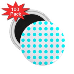 Polka Dot Blue White 2 25  Magnets (100 Pack)  by Mariart