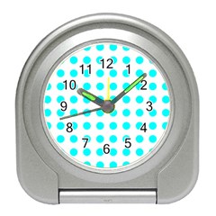 Polka Dot Blue White Travel Alarm Clocks