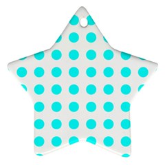 Polka Dot Blue White Star Ornament (two Sides)