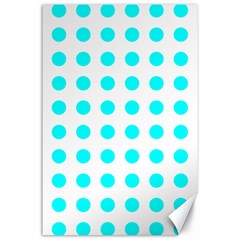 Polka Dot Blue White Canvas 24  X 36  by Mariart