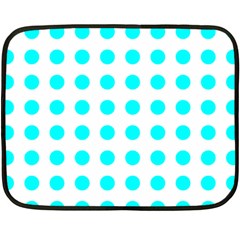 Polka Dot Blue White Fleece Blanket (mini)