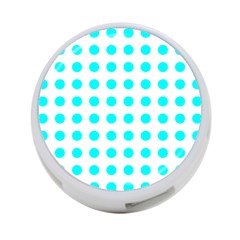 Polka Dot Blue White 4-port Usb Hub (two Sides) 