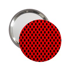 Polka Dot Black Red Hole Backgrounds 2 25  Handbag Mirrors by Mariart