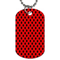 Polka Dot Black Red Hole Backgrounds Dog Tag (two Sides) by Mariart