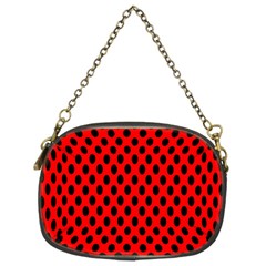 Polka Dot Black Red Hole Backgrounds Chain Purses (two Sides)  by Mariart