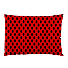 Polka Dot Black Red Hole Backgrounds Pillow Case by Mariart