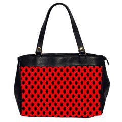 Polka Dot Black Red Hole Backgrounds Office Handbags (2 Sides)  by Mariart