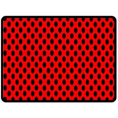 Polka Dot Black Red Hole Backgrounds Fleece Blanket (large) 