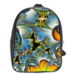 High Detailed Fractal Image Background With Abstract Streak Shape School Bags(Large)  Front