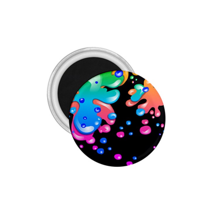 Neon Paint Splatter Background Club 1.75  Magnets