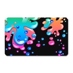 Neon Paint Splatter Background Club Magnet (rectangular) by Mariart