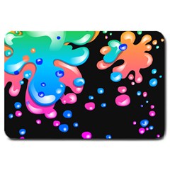 Neon Paint Splatter Background Club Large Doormat  by Mariart