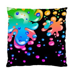Neon Paint Splatter Background Club Standard Cushion Case (two Sides) by Mariart