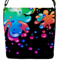 Neon Paint Splatter Background Club Flap Messenger Bag (s)