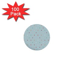 Polka Dot Flooring Blue Orange Blur Spot 1  Mini Buttons (100 Pack) 