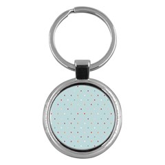 Polka Dot Flooring Blue Orange Blur Spot Key Chains (round) 