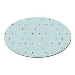 Polka Dot Flooring Blue Orange Blur Spot Oval Magnet