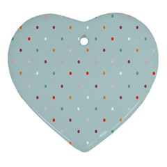 Polka Dot Flooring Blue Orange Blur Spot Heart Ornament (two Sides) by Mariart