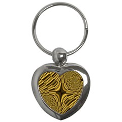 Fractal Golden River Key Chains (heart)  by Simbadda