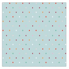 Polka Dot Flooring Blue Orange Blur Spot Large Satin Scarf (square) by Mariart