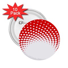 Polka Dot Circle Hole Red White 2 25  Buttons (10 Pack) 