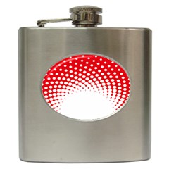 Polka Dot Circle Hole Red White Hip Flask (6 Oz)