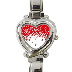 Polka Dot Circle Hole Red White Heart Italian Charm Watch by Mariart