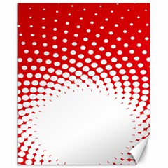 Polka Dot Circle Hole Red White Canvas 16  X 20  