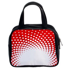 Polka Dot Circle Hole Red White Classic Handbags (2 Sides)