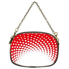 Polka Dot Circle Hole Red White Chain Purses (one Side)  by Mariart