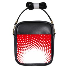 Polka Dot Circle Hole Red White Girls Sling Bags by Mariart