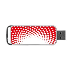 Polka Dot Circle Hole Red White Portable Usb Flash (one Side)