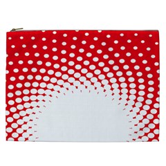 Polka Dot Circle Hole Red White Cosmetic Bag (xxl) 