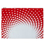 Polka Dot Circle Hole Red White Cosmetic Bag (XXL)  Front