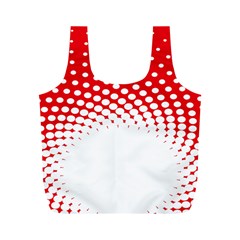 Polka Dot Circle Hole Red White Full Print Recycle Bags (m)  by Mariart